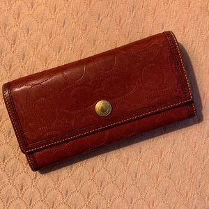 Burgundy Leather Coach Wallet
